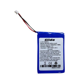 3.7V Li-ion Aluminum Case 1400mAh Battery CE ROHS China Manufacturer
