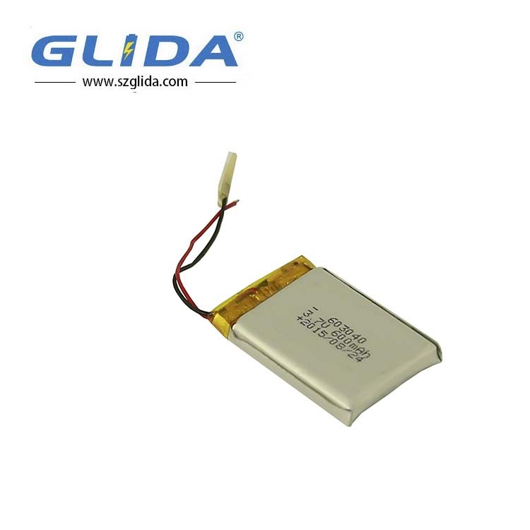 Rechargeable Lithium ion polymer battery 603040 3.7V 600mAh China Manufacturer