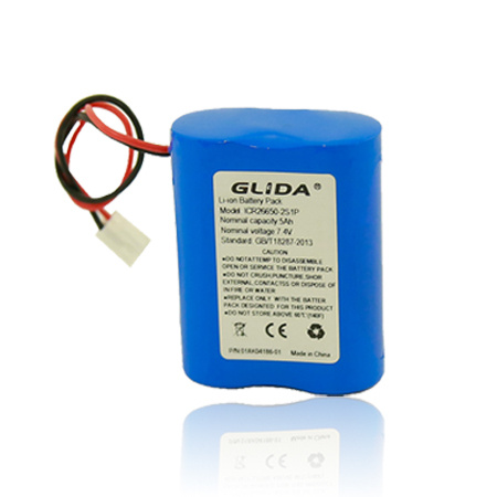 2S1P Rechargeable li-ion Li ion Lithium icr26650 7.4v 5ah battery pack China Manufacturer
