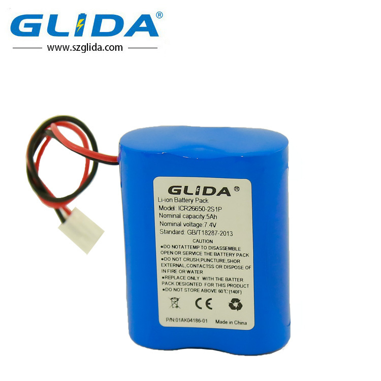 batteries auto ICR26650 2s1p 7.4v battery pack 5000mah China Manufacturer