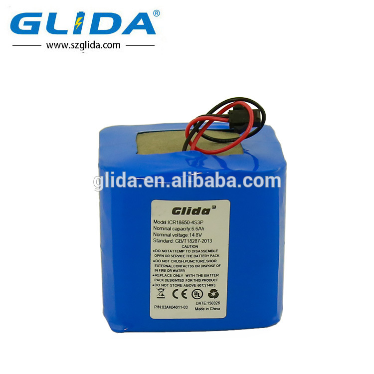 14.8V lithium ion battery pack 6600mah 4S3P China Manufacturer