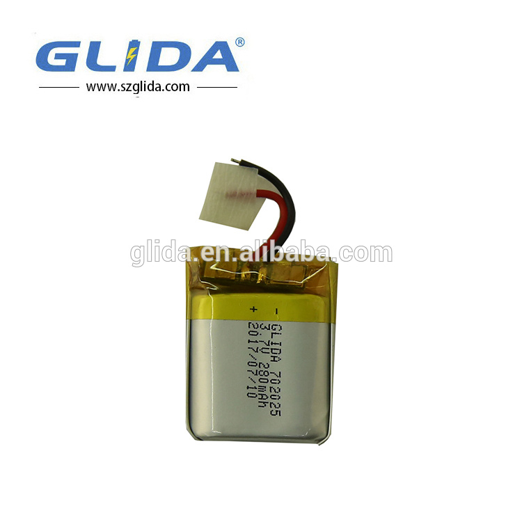 OEM Rechargeable lipo battery 3.7V 280mAh 702025 China Manufacturer