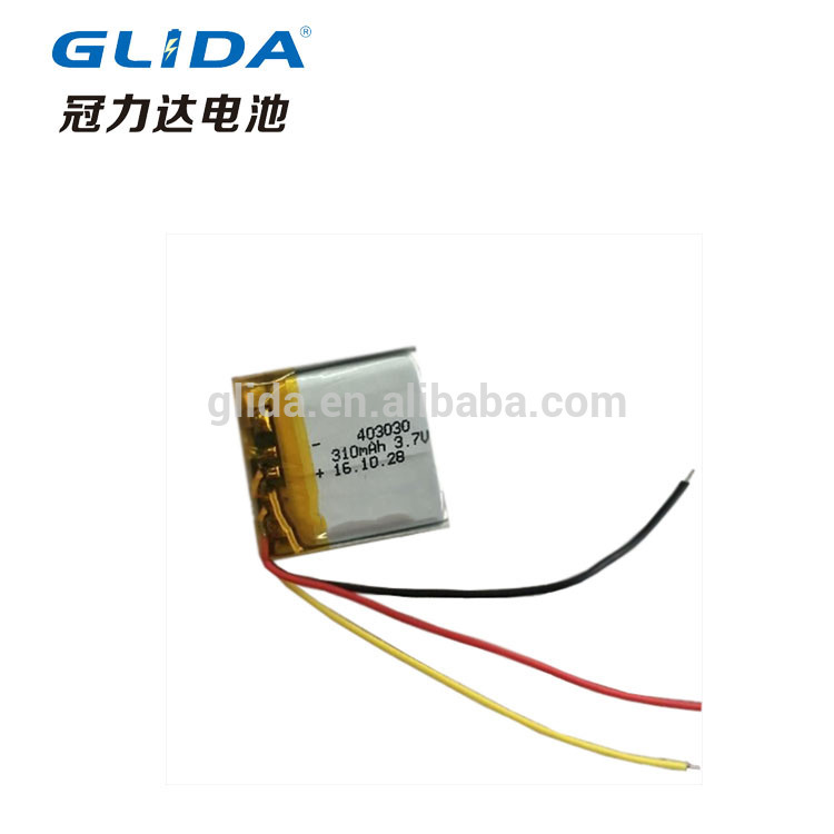 rechargeable 3.7V 403030 310mah Li-polymer battery China Manufacturer