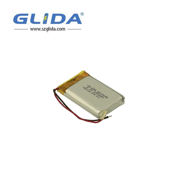 Li-po rechargeable 802535 3.7v 650mAh li-polymer battery China Manufacturer