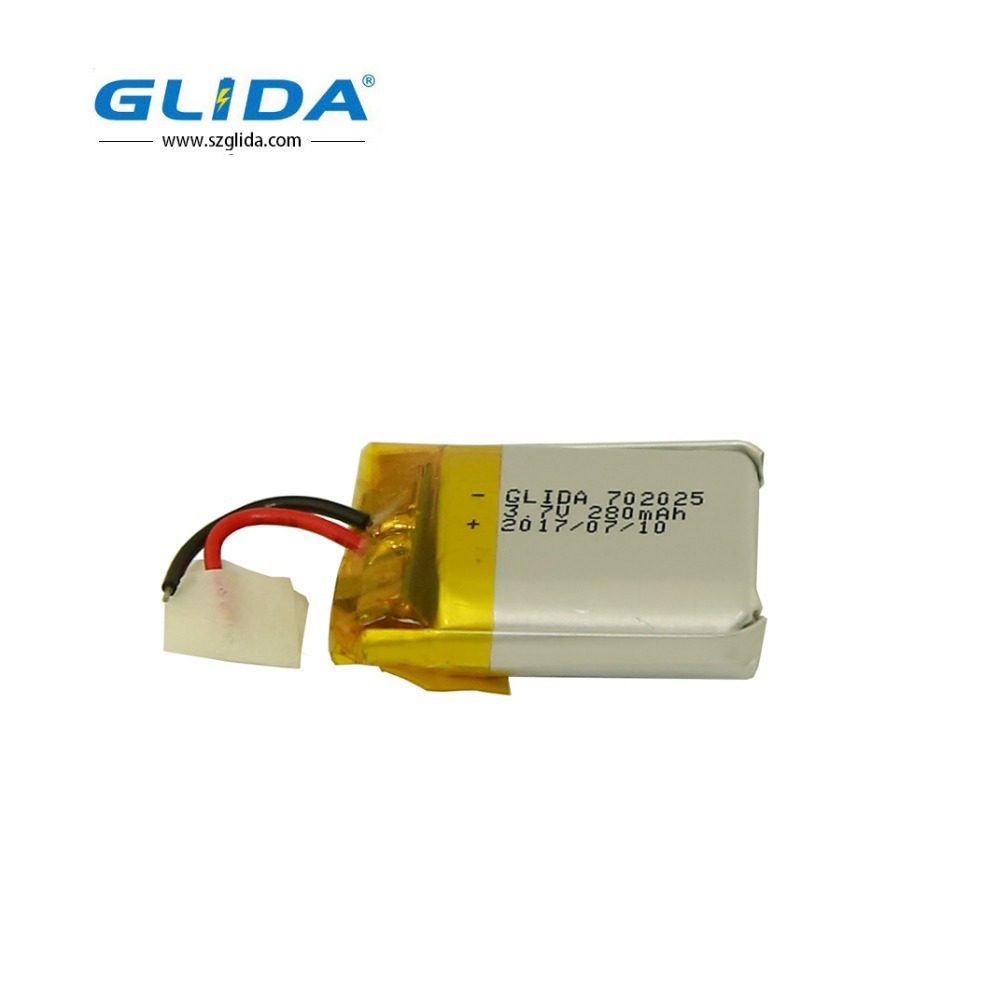 Rechargeable battery lithium polymer 3.7V 300mAh 702025 China Manufacturer